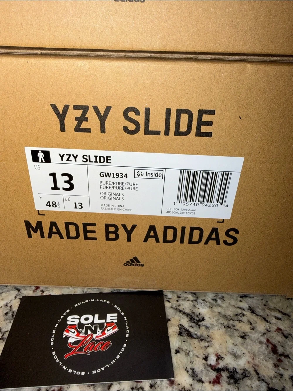Size 13 Adidas Yeezy Slide Pure SKU GW1934 Brand New